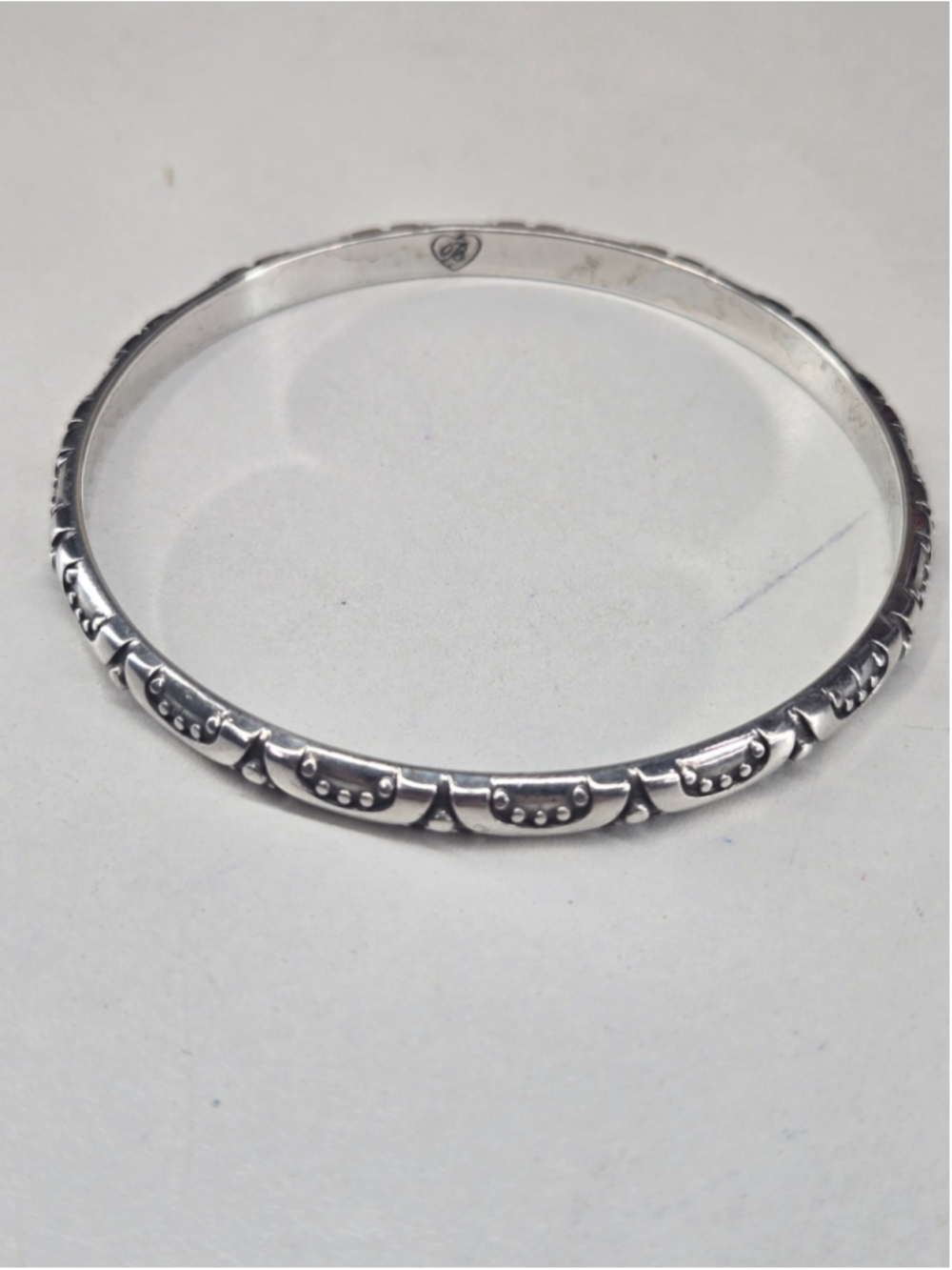 Brighton Silver Tone Bangle Bracelet Classic Simple Minimalist Intricate scroll